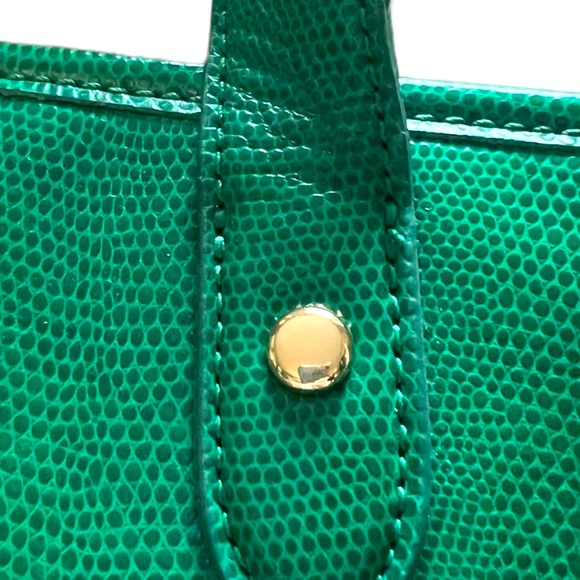 Ralph Lauren Green Textured Leather Zip Satchel 13x9x4.5” - Picture 9 of 15